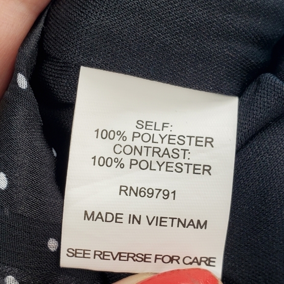 Sara Michelle Petite black polka dot blouse 3/4 sleeves PL - Picture 10 of 12